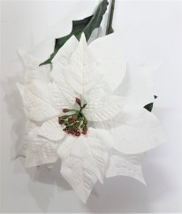 Poinsettia Vánoční hvězda 73cm bílá umělá