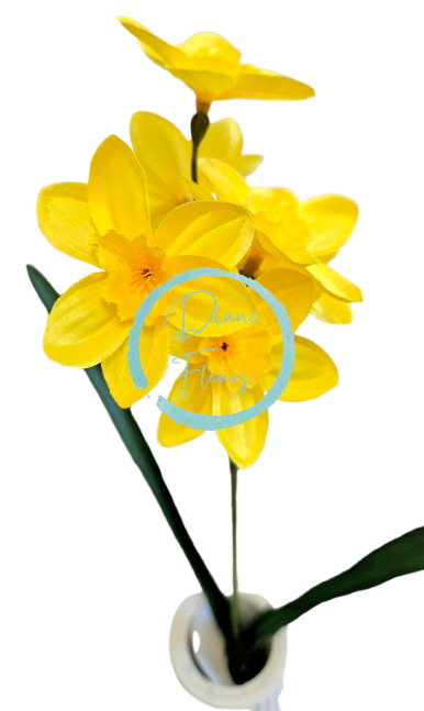 Umělý Narcis větev 45cm žlutá