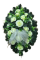 Coroana de doliu oval Trandafiri & accesorii 80cm x 55cm