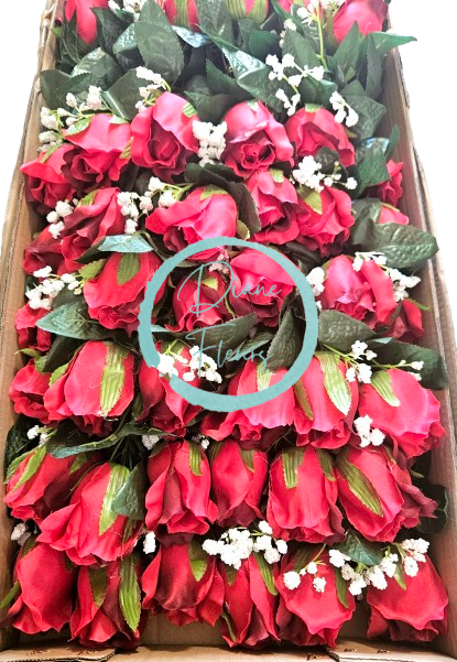 Műrózsa 48cm művirág - az ár 72 db-os csomagra vonatkozik piros