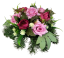 Smútočný aranžmán betonka umelé peonie pivonie, ruže a doplnky Ø 30cm x 18cm