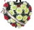 Künstliche Trauerkranz Herz 55cm x 55cm Rosen & Dahlien & Nelken Rot, Grün