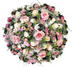 Luxus mesterséges koszorú Exkluzív bazsarózsa, rózsák, hortenziák és kiegészítők 70cm