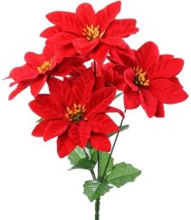 Božićna zvijezda Poinsettia buket x5 35cm crvena umjetni