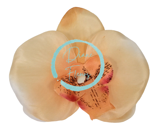 Orchidea hlava kvetu10cm x 8cm broskyňová umelá - cena je za balenie 24ks