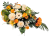 Groß und luxuriös Trauergesteck aus Künstlichen Rosen, Chrysanthemen, Gerberen und Zubehör 95cm x 45cm x 32cm