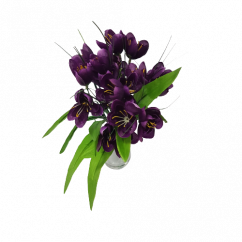 Buchet de Crocus x7 30cm violet flori artificiale