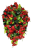 Smútočný veniec s umelými ružami a gladiolami 100cm x 60cm červená, zelená