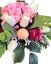 Aranžmán betonka umelé tulipány, ruže, fialky, veľkonočné vajíčka a doplnky 50cm x 40cm x 23cm
