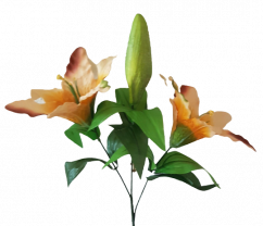 Künstliche Lilien zweig x2 75cm Braun