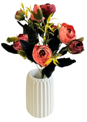 Buchet de Ranunculus x6 28cm roz, visiniu flori artificiale