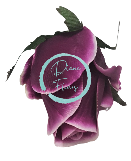 Główka kwiatowa pąka róży O 8cm fioletowa sztuczna