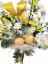Žalni aranžma umetna češnja, velikonočna jajca in dodatki 42cm x 32cm x 44cm