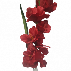 Gladiola kusová do vázy 78cm červená umelá