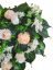 Krásný smútočný veniec "Srdce" s umelými ružami a chryzantémami 50cm x 50cm