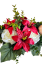 Díszített betontál fenyőből rózsa, bazsarózsa, liliomok és kiegészítők 55cm x 35cm x 23cm AS1078