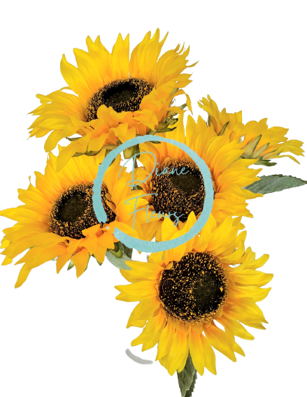 Slunečnice x5 kytice 42cm žlutá umělá