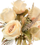 Изкуствен букет от рози и аксесоари 46 см прасковен цвят