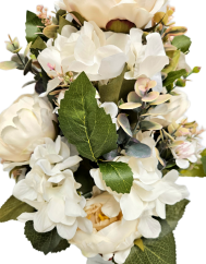 Ekskluzywny bukiet piwonii 52cm x 30cm sztuczny kremowy