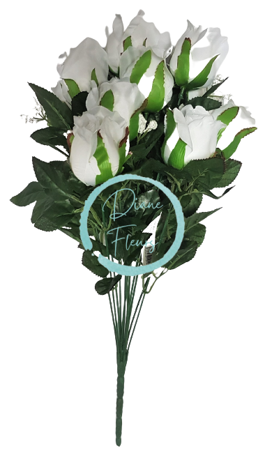 Buchet de trandafir alb "12" 17,7 inches (45cm) flori artificiale