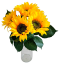 Buchet artificial de floarea-soarelui x5 41cm galben