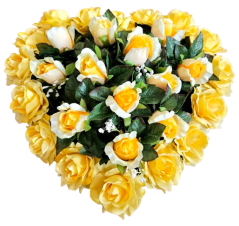 Artificial Wreath Heart Shaped with Roses 40cm x 40cm