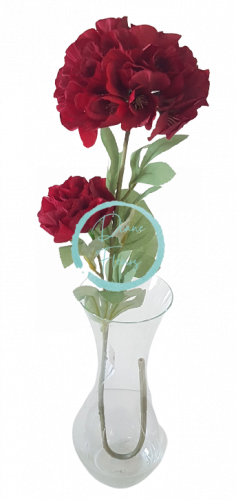 Hortensie artificială de lux x1+1 78cm burgundia flori artificiale