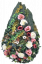 Artificial Wreath Tear Shaped with roses, daisies, fern and accessories 100cm x 60cm
