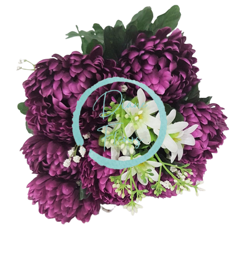 Crizanteme buchet x12 violet 50cm flori artificiale
