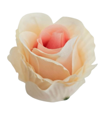 Růže poupě hlava květu 6cm x 5cm krémová a růžová umělá