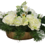 Aranžmán betonka umelé ruže, peonie pivonie, alstromeria a doplnky 58cm x 30cm x 22cm
