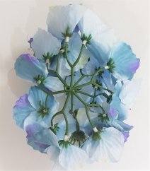 Glava hortenzije O 16cm modra umetna