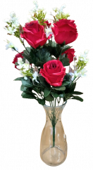 Šopek vrtnic x12 47cm rdeča umetno