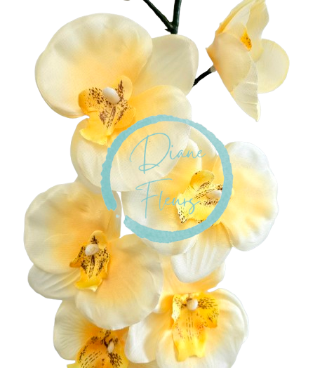 Umělá orchidea kusová 70cm žlutá
