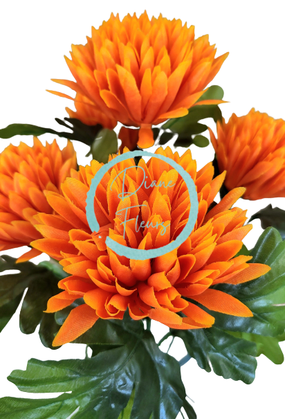 Chryzantémy kytice x5 oranžová 50cm umělá - Nejlepší cena