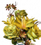 Buchet de trandafiri, margarete si crini x7 verde 44cm flori artificiale