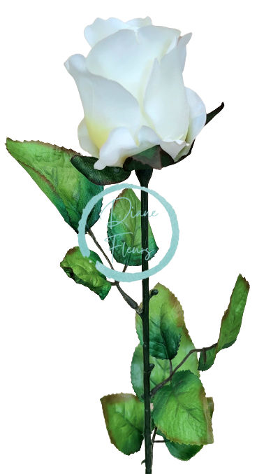 Umjetni pupoljak ruže na peteljci 64cm kremasti
