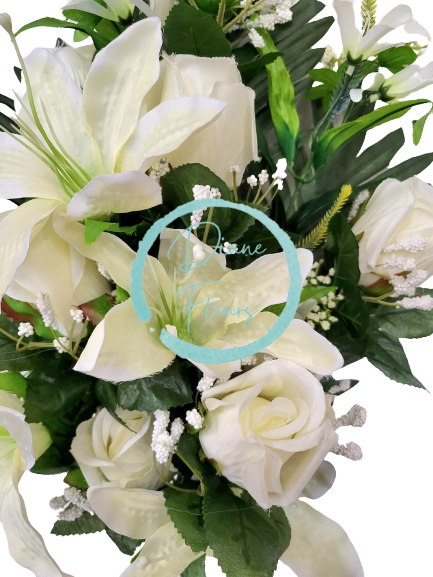 Ruža & Lalia kytica x18 krémová 62cm umelá