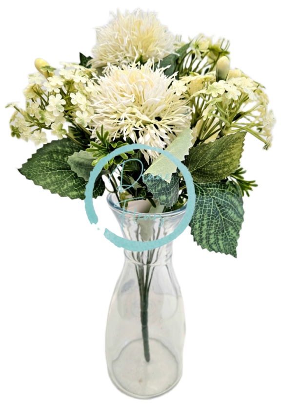 Голям букет от Thistle & Accessories 42 см изкуствен крем