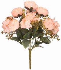 Pivonka kytica 42cm umelá lososová