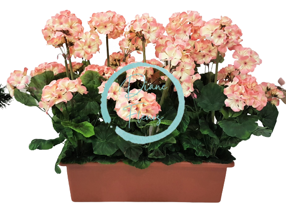 Umjetni geranij Geranium u loncu 40cm x 35cm x visina 45cm ružičasti