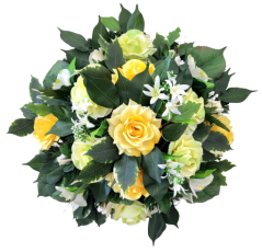 Künstliche Trauerkranz Rosen, Alstroemeria und Zubehör Ø 45cm
