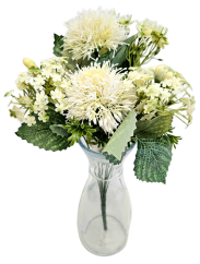 Голям букет от Thistle & Accessories 42 см изкуствен крем