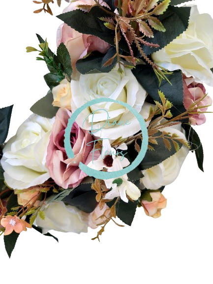 Prútený veniec ruže a doplnky Ø 35cm