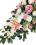 Großes Trauergesteck Exclusive aus künstliche Pfingstrosen, Rosen, Delphinium und Accessoires 135cm x 50cm x 35cm AS1017