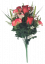 Rózsa, Alstromerie és szegfű x18 csokor piros 50cm művirág