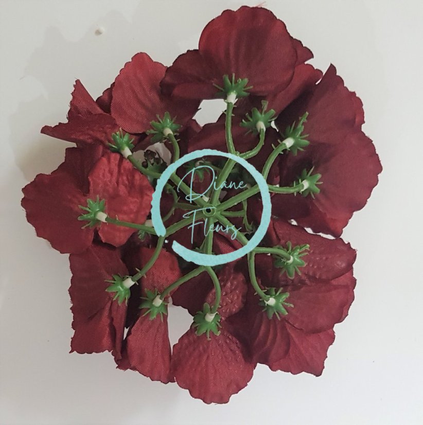 Artificial Hydrangea Head O 16cm Burgundy