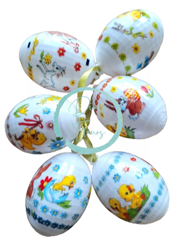 Decoration 3D Easter eggs made of recyclable plastic 6 pcs x 6cm
