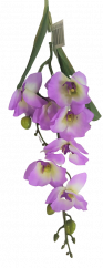 Orchidea větev "7" fialová 60cm umělá