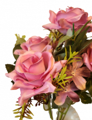 Ruže kytica 30cm fialová umelá